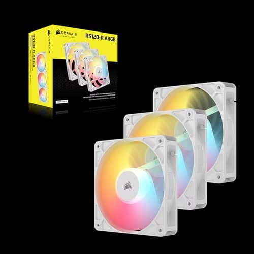 Kit de ventiladores CORSAIR flujo invertido RS120-R ARGB de 120 mm x3 blanco