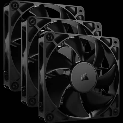 Kit de ventiladores CORSAIR PWM de 120 mm RS120 x3 negro