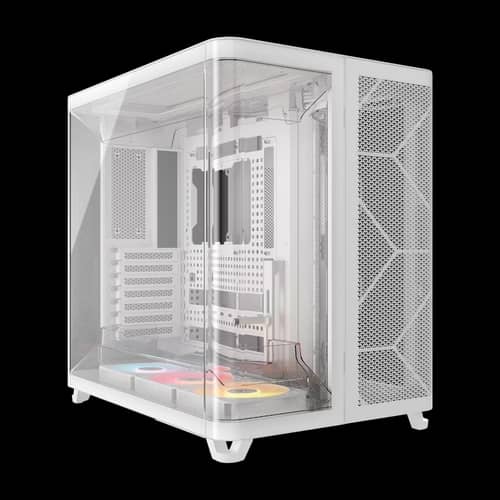 Gabinete CORSAIR semitorre con triple cámara ARGB AIR 5400 RS-R blanco