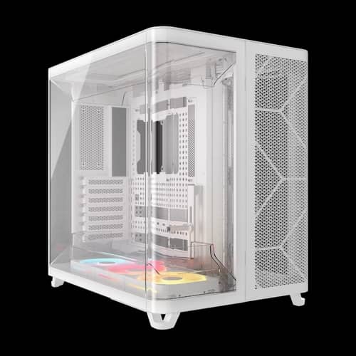 Gabinete CORSAIR semitorre de triple cámara AIR 5400 LX-R RGB iCUE LINK blanco