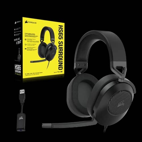 Auriculares gaming cable CORSAIR HS65 SURROUND, carbón