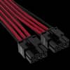 Cable con fundas individuales PCIe Gen 5 12V-2x6 de 600 W y 12 4 patillas con funda individual, Type 4, ROJO/NEGRO