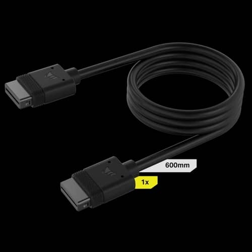 Cable CORSAIR iCUE LINK 1x 600mm con conector derecho negro