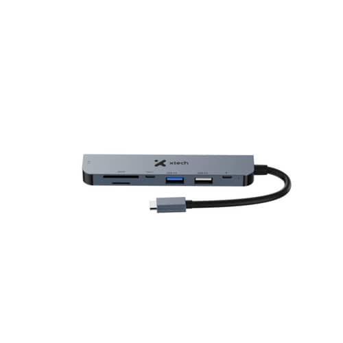 Adaptador Xtech, Multipuerto, 7 en 1 , USB C