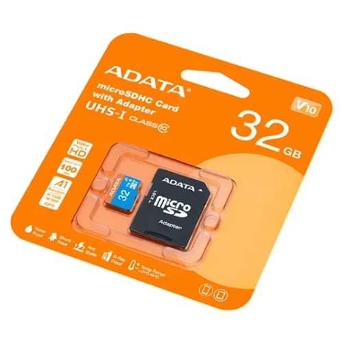 Tarjeta de Memoria ADATA Premier microSDHC 32GB UHS-I U1 A1 V10 100MB/s c/adaptador