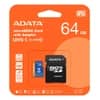 Tarjeta de Memoria ADATA Premier microSDXC 64GB UHS-I U1 A1 V10 100MB/s c/adaptador