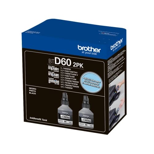 Botella de tinta Brother BTD60 Negra Pack de 2