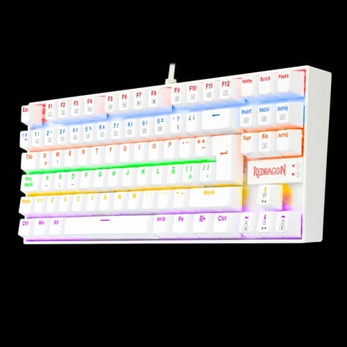 Teclado Redragon Kumara 2 K552 Rainbow Blanco