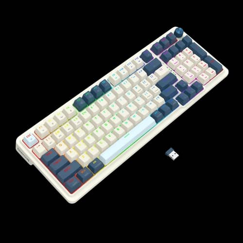 Teclado Redragon Eisa Pro K686 Blanco - Azul