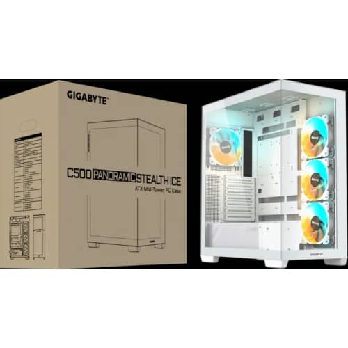 Gabinete GIGABYTE C500 PANORAMIC STEALTH Mid Tower S/Fuente Blanco