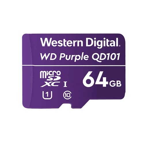 Tarjeta de Memoria WESTERN DIGITAL Purple MicroSDXC 64GB UHS-I U1 V10