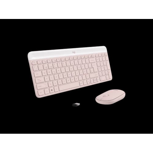 Combo Teclado y Mouse Logitech  Inalámbro MK470 Rosa