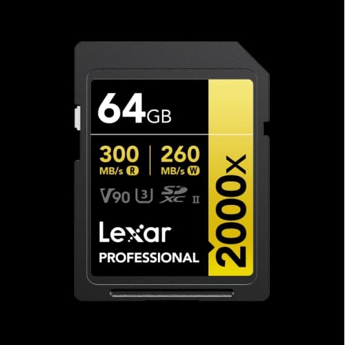 Tarjeta SDXC Lexar 2000X 64GB UHS-II  GOLD Series