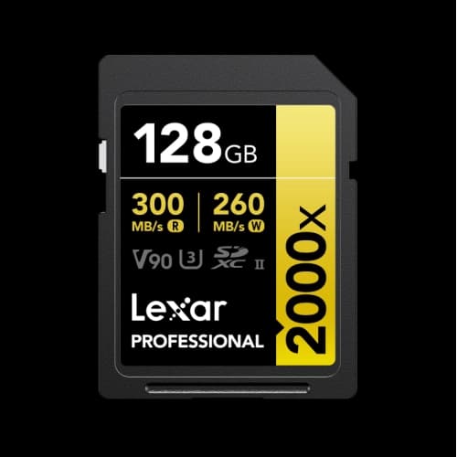 Tarjeta SDXC Lexar 2000X 128GB UHS-II  GOLD Serie