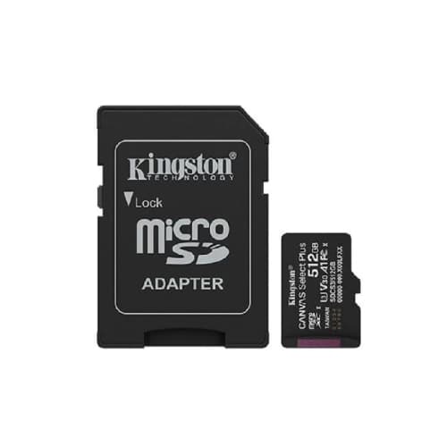 Tarjeta de Memoria KINGSTON Canvas Select Plus MicroSDXC 512GB Gen3 A1 150MB/s c/adaptador