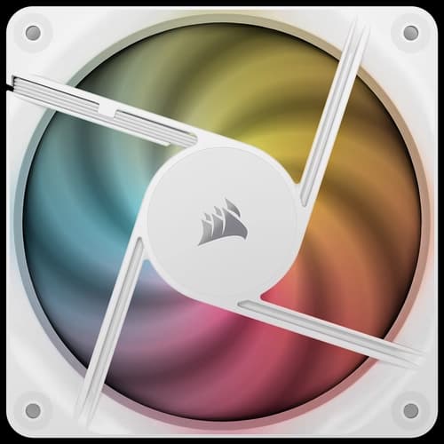 Kit de ventiladores CORSAIR flujo invertido RS120-R ARGB de 120 mm x3 blanco