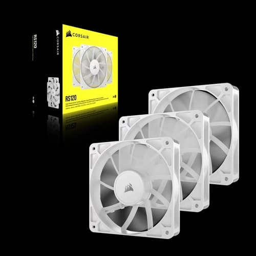 Kit de ventiladores CORSAIR PWM de 120 mm RS120 x3 blanco