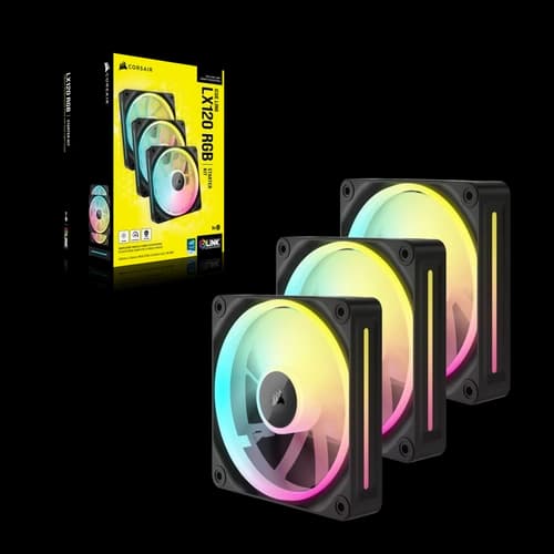 Kit de ventiladores CORSAIR iCUE LINK LX120 RGB de 120 mm x3 negro