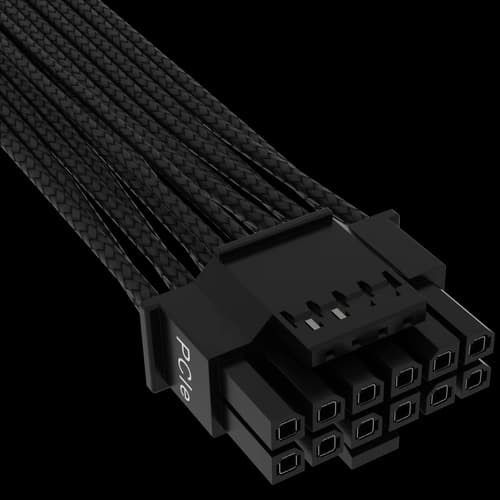 Cable con fundas individuales PCIe Gen 5 12V-2x6 de 600 W y 12 4 patillas con funda individual, Type 4, NEGRO