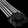 Cable con fundas individuales PCIe Gen 5 12V-2x6 de 600 W y 12 4 patillas con funda individual, Type 4, BLANCO/NEGRO